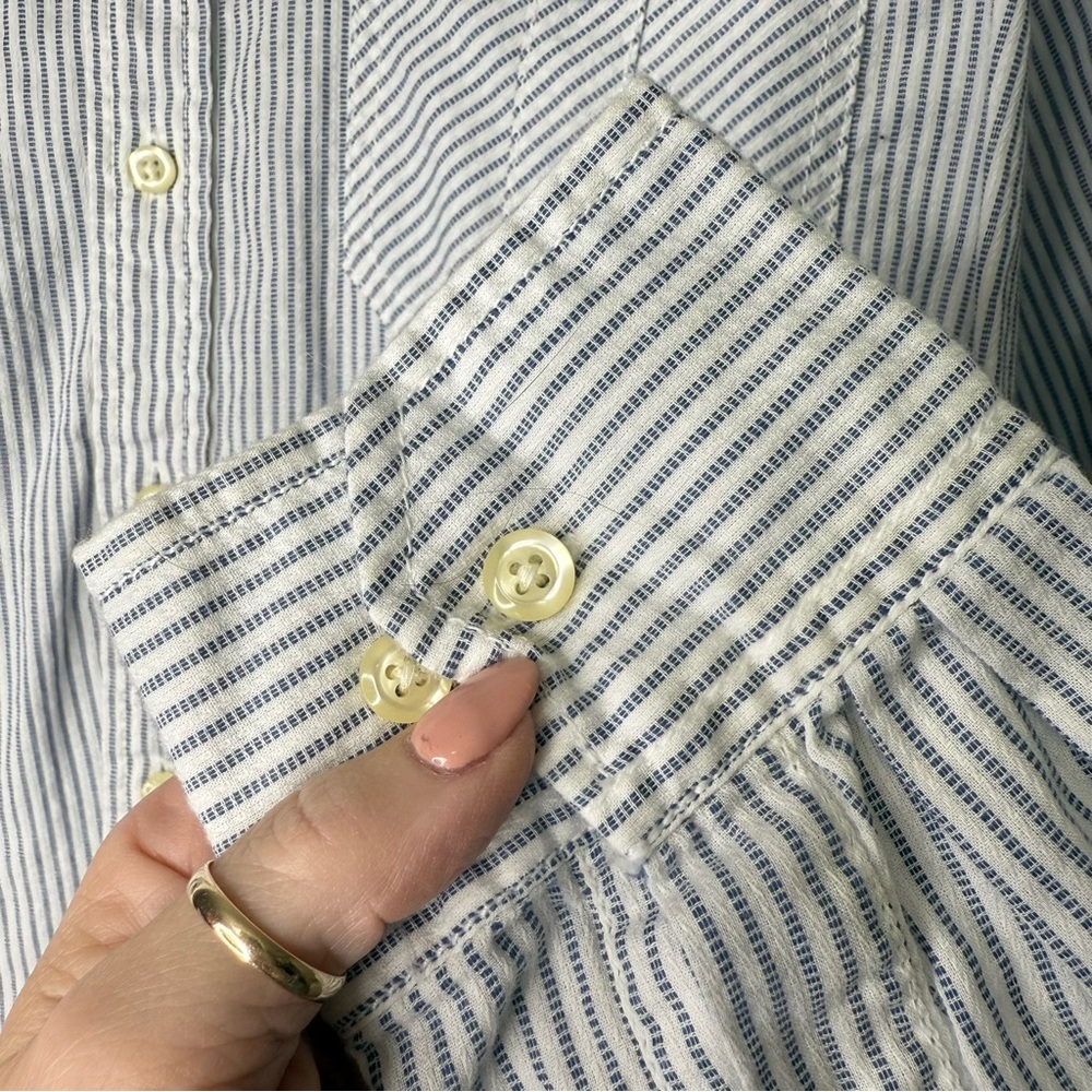 IZOD Jeans striped button up long sleeve shirt size L - Picture 4 of 10